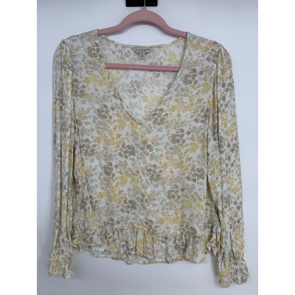 Lucky Brand Top Boho Long sleeve Size Small Petite